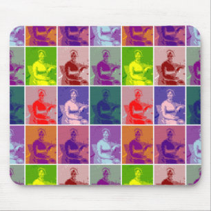 Jane Austen Pop Art bunt Mousepad