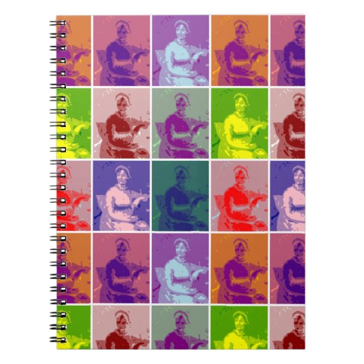 Jane Austen Pop Art bunt Notizblock (Vorderseite)