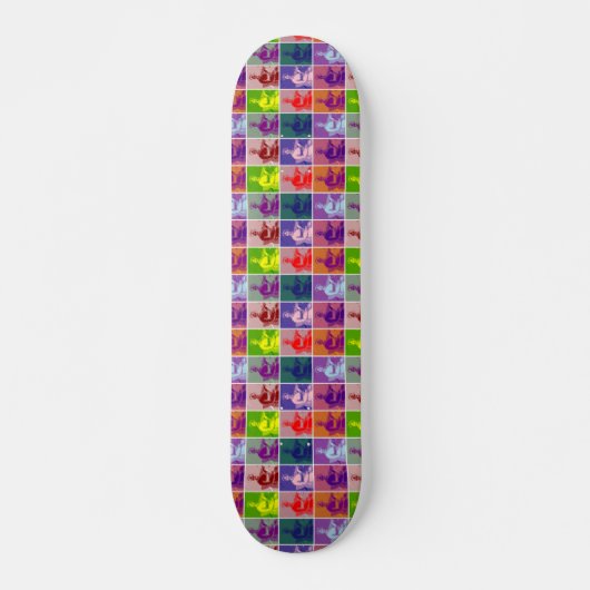Jane Austen Pop Art bunt Skateboard (Vorne)