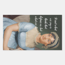 Jane Austen portrait and quote Rechteckiger Aufkleber