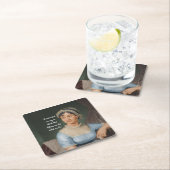 Jane Austen portrait and quote Rechteckiger Pappuntersetzer (Vor Ort)