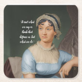 Jane Austen portrait and quote Rechteckiger Pappuntersetzer (Vorderseite)