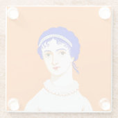 Jane Austen Portrait - Design Illustration Glasuntersetzer (Rückseite)