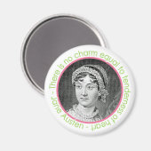 Jane Austen Portrait mit Zitat Magnet (Vorderseite/Rückseite)