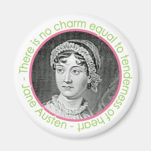 Jane Austen Portrait mit Zitat Magnet (Vorne)