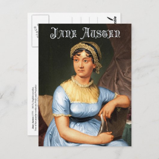 Jane Austen - Portrait Postkarte (Vorne/Hinten)