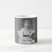 Jane Austen Portrait Schwarz-weiß und Gray Kaffeetasse (Mittel)
