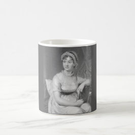 Jane Austen Portrait Schwarz-weiß und Gray Kaffeetasse