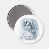 Jane Austen Portrait und Signature Magnet (Vorderseite/Rückseite)