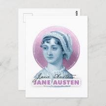 Jane Austen Portrait und Signature Pink