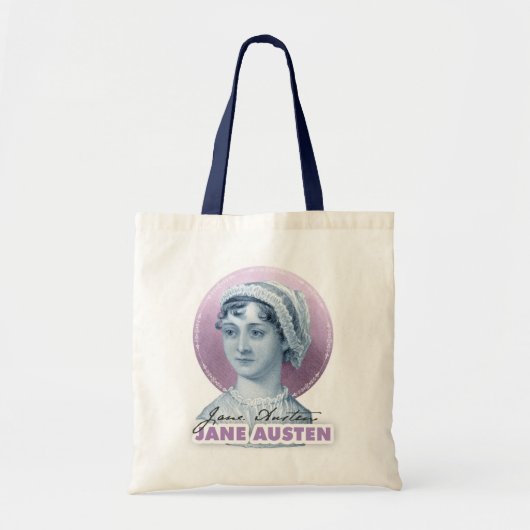 Jane Austen Portrait und Signature Pink Tragetasche (Vorne)