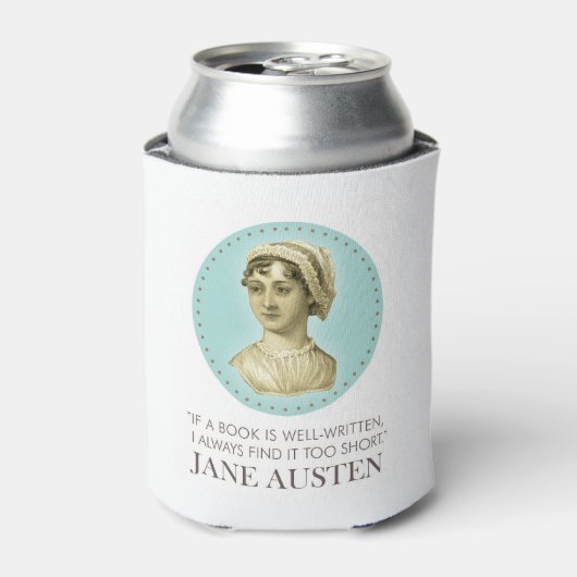 Jane Austen Portrait und Zitat zum Lesen Dosenkühler (Kanne Vorderseite)