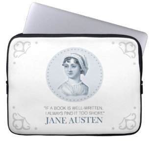 Jane Austen Portrait und Zitat zum Lesen Laptopschutzhülle