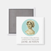 Jane Austen Portrait und Zitat zum Lesen Magnet (Vorderseite/Rückseite)