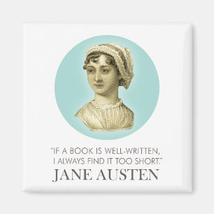 Jane Austen Portrait und Zitat zum Lesen Magnet