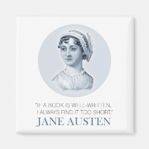Jane Austen Portrait und Zitat zum Lesen Magnet
