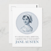 Jane Austen Portrait und Zitat zum Lesen Postkarte (Vorne/Hinten)