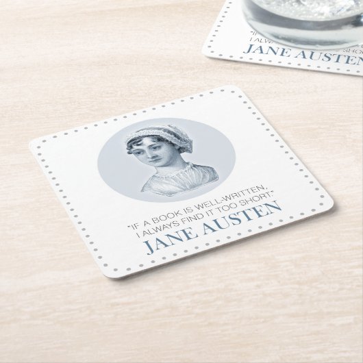 Jane Austen Portrait und Zitat zum Lesen Rechteckiger Pappuntersetzer (angewinkelt)