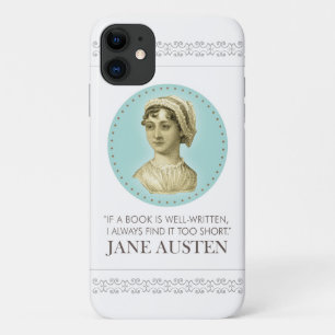 Jane Austen Portrait und Zitat zum Lesen von Case