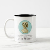 Jane Austen Portrait und Zitat zum Lesen Zweifarbige Tasse (Links)