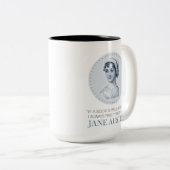 Jane Austen Portrait und Zitat zum Lesen Zweifarbige Tasse (VorderseiteRechts)
