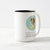 Jane Austen Portrait und Zitat zum Lesen Zweifarbige Tasse (VorderseiteRechts)