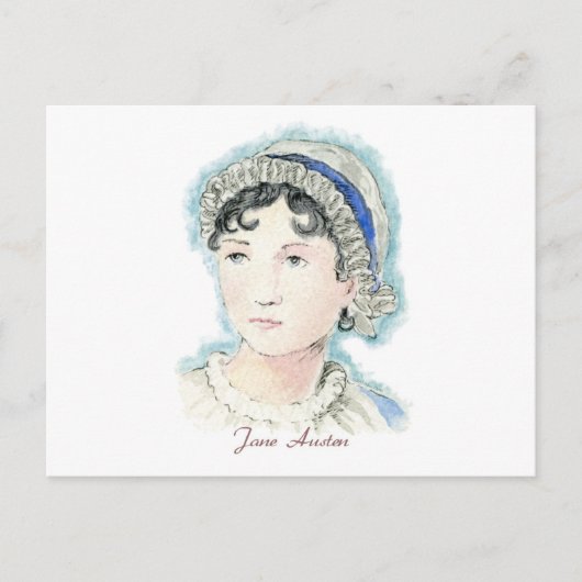 Jane Austen Portrait von Alice Flynn Postkarte (Vorderseite)