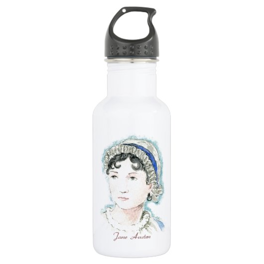 Jane Austen-Porträt durch Alice Flynn Trinkflasche (Vorderseite)