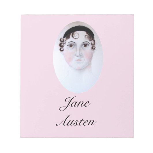 Jane-Austen-Porträt, Lesezeichen. Notizblock (Vorderseite)