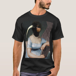 Jane-Austen-Porträt mit Vogelkopf T-Shirt
