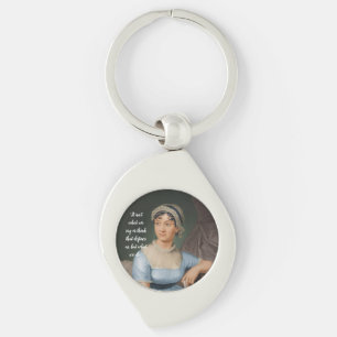 Jane-Austen-Porträt und Zitat Schlüsselanhänger