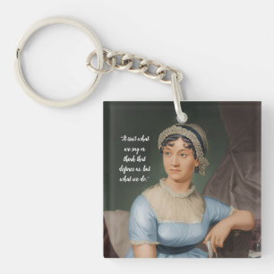 Jane-Austen-Porträt und Zitat Schlüsselanhänger