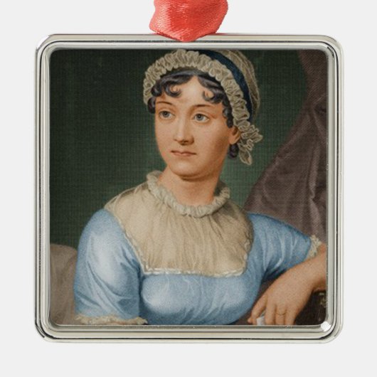 Jane Austen-Porträt-Weihnachtsfeiertag Silbernes Ornament (Vorne)