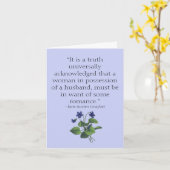 Jane Austen Pride and Prejudice Anniversary Card Karte (Gelbe Blume)