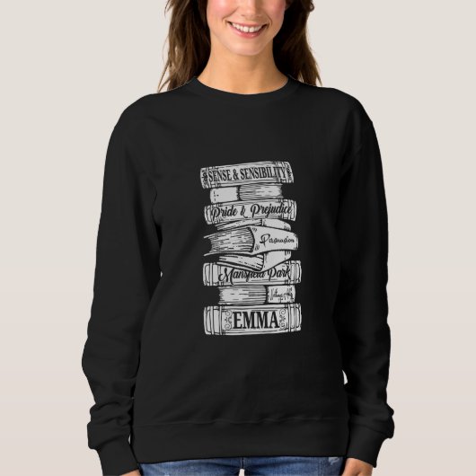 Jane Austen Pride and Prejudice & Mr. Darcy Book S Sweatshirt (Vorderseite)