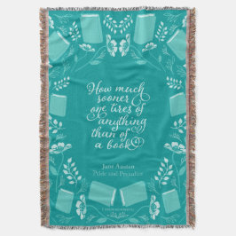 Jane Austen Pride & Prejudice Aquamarin Floral Boo Decke