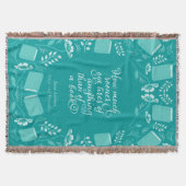 Jane Austen Pride & Prejudice Aquamarin Floral Boo Decke (Vorderseite)