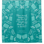 Jane Austen Pride & Prejudice Aquamarin Floral Boo Duschvorhang (Vorderseite)