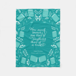 Jane Austen Pride & Prejudice Aquamarin Floral Boo Fleecedecke