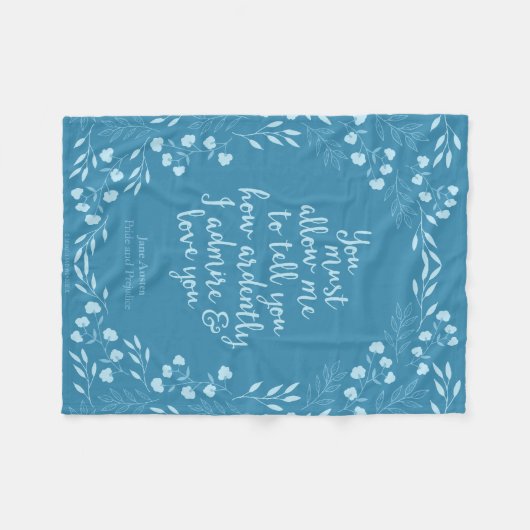 Jane Austen Pride und Prejudice Floral Liebe Fleecedecke (Vorderseite (Horizontal))