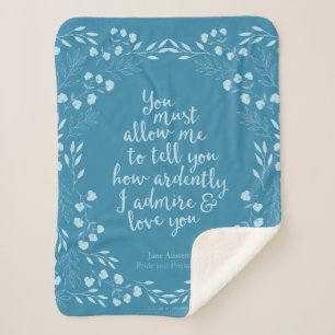 Jane Austen Pride und Prejudice Floral Liebe Sherpadecke