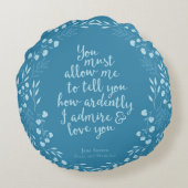 Jane Austen Pride und Prejudice Liebe Rundes Kissen (Rückseite)