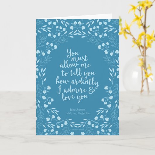 Jane Austen Pride und Prejudice Liebe Zitat Karte (Gelbe Blume)