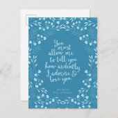 Jane Austen Pride und Prejudice Liebe Zitat Postkarte (Vorne/Hinten)