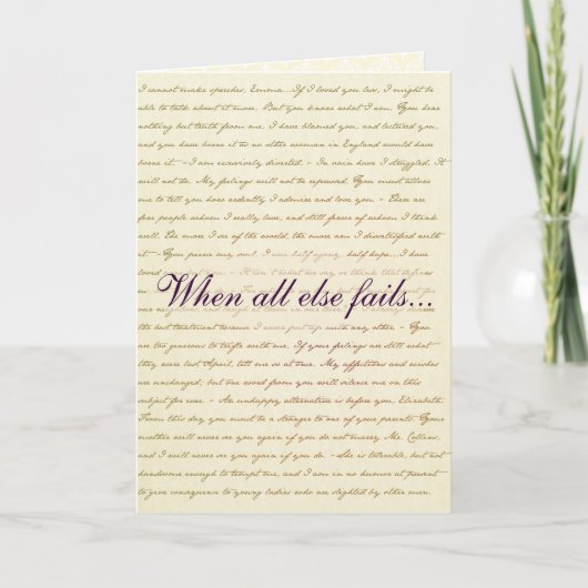 Jane Austen Pride und Prejudice Lizzie Bennet-Kart Karte (Vorderseite)