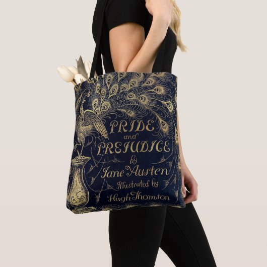 Jane Austen Pride und Prejudice Pfauenbuchdeckung Tasche (Von Nahem)