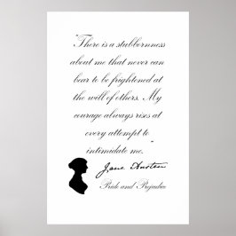 Jane Austen Pride und Prejudice Zitat Poster