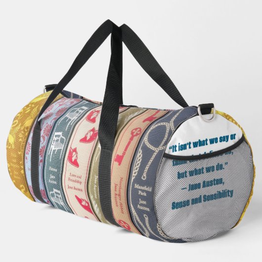 Jane Austen quote Duffle Bag (Rechte Ecke)