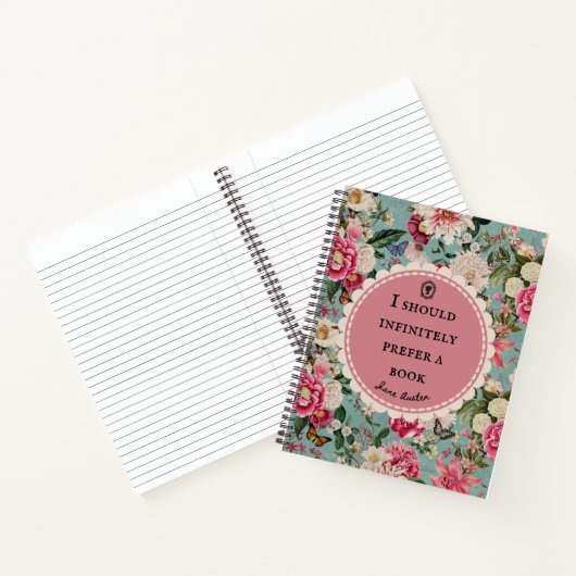 Jane Austen Quote Notebook "Prefer a Book" Notizblock (Innenseite)