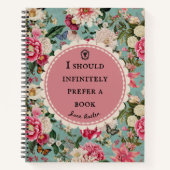 Jane Austen Quote Notebook "Prefer a Book" Notizblock (Vorderseite)